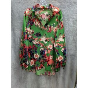 Artsy Blouse Women's 2XL Abstract Maximalist Mod Statement Forestcore Office